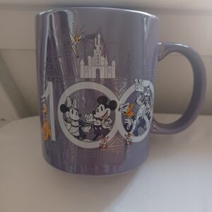 Disney 100 year anniversary purple and silver mug cup like new